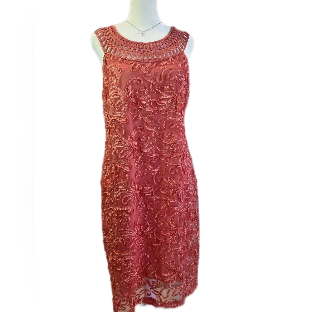 Jessica Howard Coral Embroidered Dress